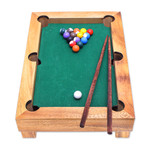 Wood mini billiards game, 'Best of Billiards' - Handmade 12-Inch Raintree Wood Billiards Game from Thailand