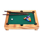 Wood mini billiards game, 'Best of Billiards' - Handmade 12-Inch Raintree Wood Billiards Game from Thailand