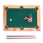 Wood mini billiards game, 'Best of Billiards' - Handmade 12-Inch Raintree Wood Billiards Game from Thailand