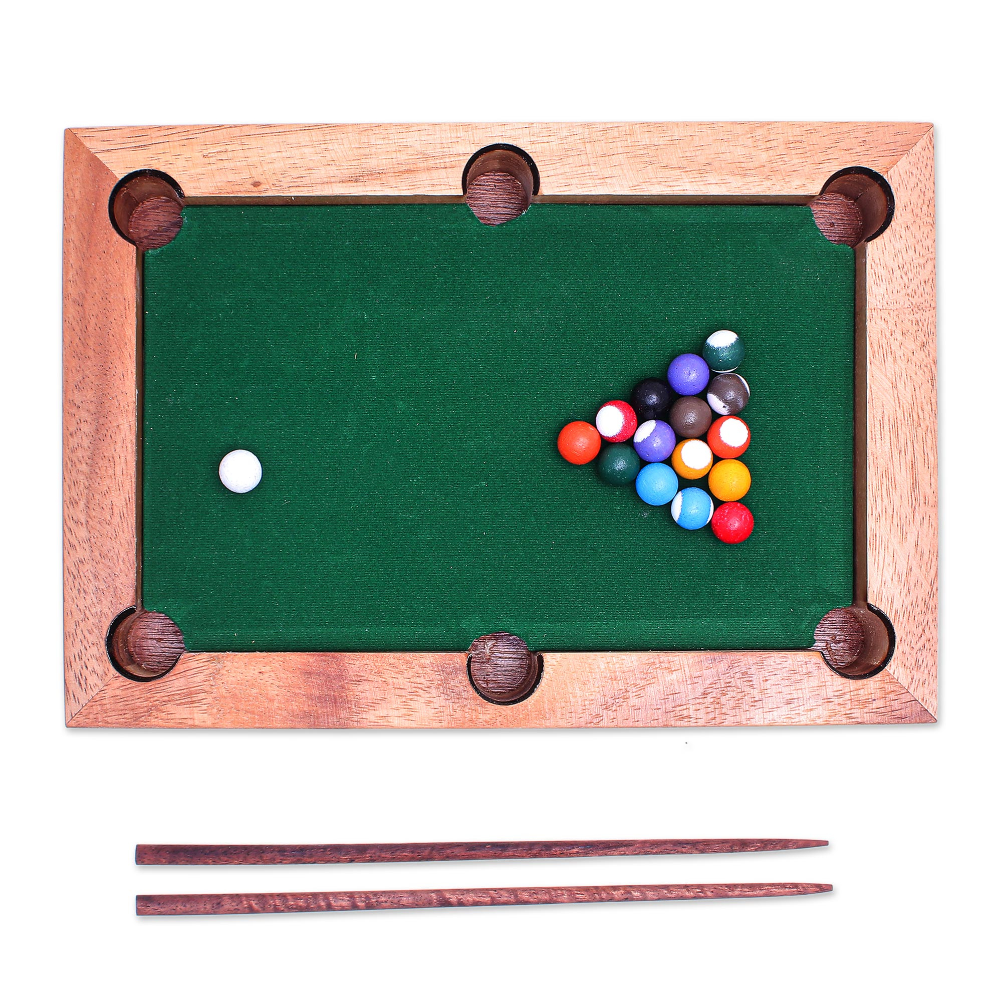 Handmade 12-Inch Raintree Wood Billiards Game from Thailand - Best of ...