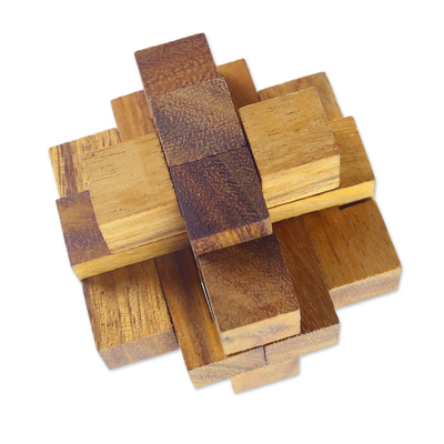 Rompecabezas de madera - Juego de rompecabezas de madera hecho a mano geométrico de Tailandia