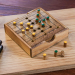 Wood game, 'Strategy Square' - Hand Made Wood Pegs Board Game from Thailand