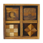 Wood puzzles, 'Mini Puzzles' (set of 6) - Handmade Set of Six Mini Wooden Puzzles from Thailand