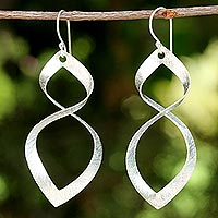 Sterling silver dangle earrings, 'Infinite Life'