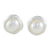 Cultured pearl stud earrings, 'Haloed Moons' - Cultured Pearl Sterling Silver Stud Earrings from Thailand (image 2a) thumbail