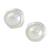 Cultured pearl stud earrings, 'Haloed Moons' - Cultured Pearl Sterling Silver Stud Earrings from Thailand (image 2d) thumbail