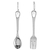 Sterling silver dangle earrings, 'Lunch Time' - Fork and Spoon Sterling Silver Dangle Earrings from Thailand thumbail