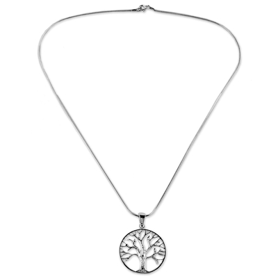 Collar colgante de plata esterlina - Collar con colgante de árbol de plata esterlina de Tailandia