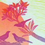 'Sun Light' - Sun and Tree Limited Edition Ink Print from Thailand