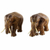 Teak wood sculptures, 'Walk Together' (pair) - Brown Teak Wood Elephant Sculptures (Pair) from Thailand