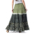 Cotton batik skirt, 'Festive Summer in Olive' - Tie Dye Cotton Batik Skirt in Olive and Coal Black Thailand