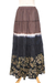 Batik cotton skirt, 'Festive Summer in Brown' - Tie Dye Batik Cotton Skirt in Brown and Coal Black Thailand (image 2c) thumbail