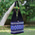 Cotton blend shoulder bag, 'Thai Siam' - Black and Blue Cotton Blend Shoulder Bag from Thailand