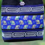 Cotton blend shoulder bag, 'Thai Siam' - Black and Blue Cotton Blend Shoulder Bag from Thailand