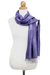 Silk scarf, 'Otherworldly in Blue-Violet' - Hand Woven Fringed Silk Scarf in Blue-Violet from Thailand (image 2b) thumbail