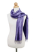 Silk scarf, 'Otherworldly in Blue-Violet' - Hand Woven Fringed Silk Scarf in Blue-Violet from Thailand (image 2c) thumbail