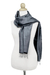 Silk scarf, 'Otherworldly in Iron Grey' - Hand Woven Fringed Silk Scarf in Iron Grey from Thailand