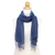 Silk scarf, 'Azure Summer' - Hand Woven Fringed Silk Scarf in Azure from Thailand (image 2c) thumbail