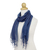 Silk scarf, 'Azure Summer' - Hand Woven Fringed Silk Scarf in Azure from Thailand (image 2d) thumbail