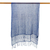 Silk scarf, 'Azure Summer' - Hand Woven Fringed Silk Scarf in Azure from Thailand
