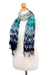 Tie-dyed rayon blend scarf, 'Rainwater' - Rayon Silk Blend Scarf Tie Dye Blue and Teal from Thailand