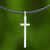 Sterling silver pendant necklace, 'Exquisite Cross' - 925 Sterling Silver Cross on Black Braided Cord Necklace (image 2) thumbail