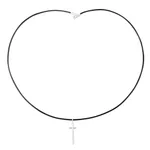 Sterling silver pendant necklace, 'Exquisite Cross' - 925 Sterling Silver Cross on Black Braided Cord Necklace
