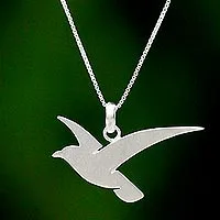 Collar colgante de plata de ley, 'Flying Martin' - Collar de plata de ley Flying Martin Bird de Tailandia