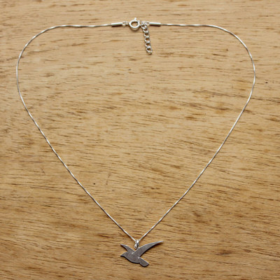 Halskette mit Anhänger aus Sterlingsilber - Flying Martin Bird Sterling Silber Halskette aus Thailand
