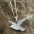 Sterling silver pendant necklace, 'Flying Martin' - Flying Martin Bird Sterling Silver Necklace from Thailand (image 2c) thumbail