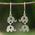 Sterling silver dangle earrings, 'Dangling Elephants' - Handmade Thai 925 Sterling Silver Elephant Hook Earrings (image 2) thumbail
