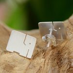 Sterling silver stud earrings, 'Exquisite Elephant' - Handmade Thai Sterling Silver Post Elephant Post Earrings