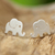 Sterling silver button earrings, 'Endearing Elephants' - Handmade Thai Sterling Silver Post Elephant Earrings (image 2) thumbail