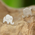Sterling silver button earrings, 'Endearing Elephants' - Handmade Thai Sterling Silver Post Elephant Earrings (image 2b) thumbail