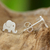 Sterling silver button earrings, 'Endearing Elephants' - Handmade Thai Sterling Silver Post Elephant Earrings