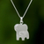 Sterling silver pendant necklace, 'Always Elegant' - Thai Sterling Silver Elephant Relief Pendant Necklace (image 2) thumbail