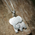 Sterling silver pendant necklace, 'Always Elegant' - Thai Sterling Silver Elephant Relief Pendant Necklace (image 2c) thumbail