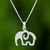 Sterling silver pendant necklace, 'Elephant Soul' - Thai Sterling Silver Openwork Elephant Pendant Necklace (image 2) thumbail