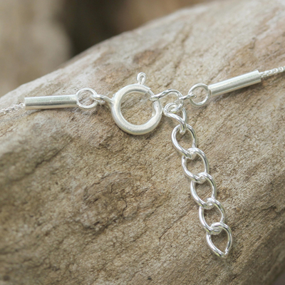 Sterling silver pendant necklace, 'Elephant Soul' - Thai Sterling Silver Openwork Elephant Pendant Necklace