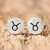 Sterling silver stud earrings, 'Satin Taurus' - Sterling Silver Taurus Stud Earrings from Thailand (image 2) thumbail