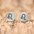 Sterling silver stud earrings, 'Satin Leo' - Sterling Silver Leo Stud Earrings from Thailand (image 2) thumbail