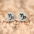 Sterling silver stud earrings, 'Satin Capricorn' - Sterling Silver Capricorn Stud Earrings from Thailand (image 2) thumbail