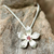 Tourmaline pendant necklace, 'Winter Bloom' - Sterling Silver Tourmaline Floral Pendant Necklace Thailand (image 2) thumbail