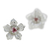 Tourmaline stud earrings, 'Winter Blooms' - Sterling Silver Pink Tourmaline Floral Stud Earrings (image 2e) thumbail