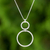 Sterling silver two circle pendant necklace, 'Cycles' - Sterling Silver Two Circles Pendant Necklace from Thailand (image 2) thumbail