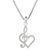 Sterling silver heart pendant necklace, 'Lovely Melody' - Sterling Silver Treble Clef Heart Pendant Necklace Thailand (image 2d) thumbail