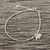 Silver beaded bracelet, 'Pachyderm Charm' - Thai Karen Silver Beaded Bracelet & Elephant Charm thumbail
