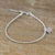 Silver beaded bracelet, 'Pachyderm Charm' - Thai Karen Silver Beaded Bracelet & Elephant Charm (image 2c) thumbail