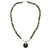 Jade beaded pendant necklace, 'Green Royalty' - Jade and Sterling Silver Beaded Pendant Necklace Thailand thumbail