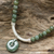 Jade beaded pendant necklace, 'Green Royalty' - Jade and Sterling Silver Beaded Pendant Necklace Thailand (image 2c) thumbail